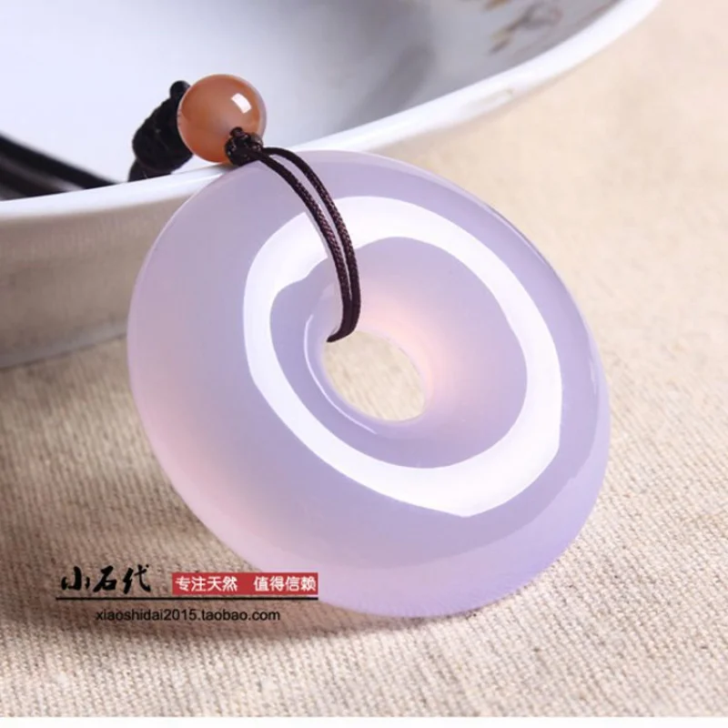 

Light Purple Chalcedony Agate Violet Safety Pendant