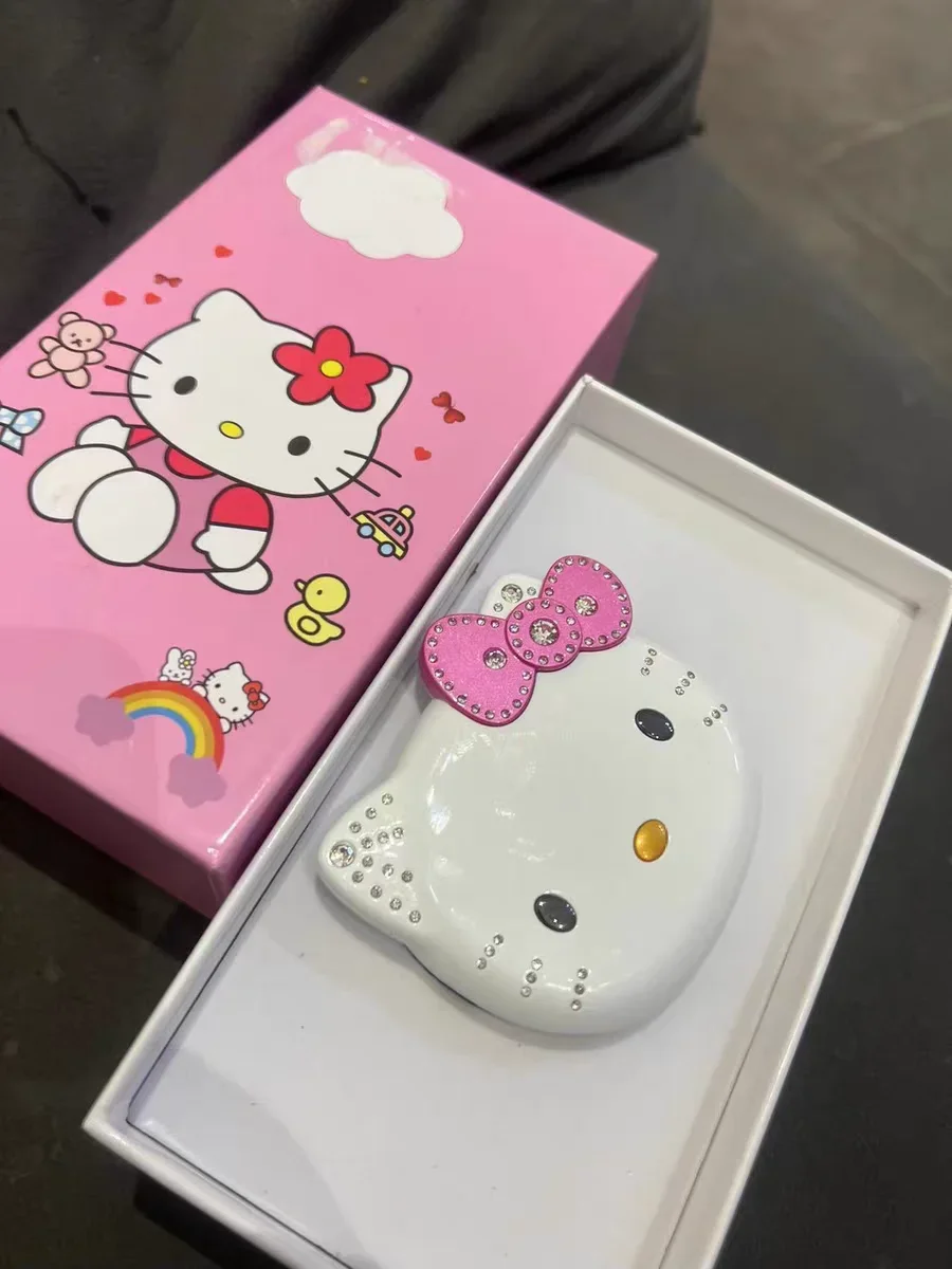 Sanurgente-Mini téléphone portable à rabat Hello Kitty, rose, blanc, mignon, dessin animé, original, Kawaii, mode, jouet, anniversaire, cadeaux de Noël, 2024