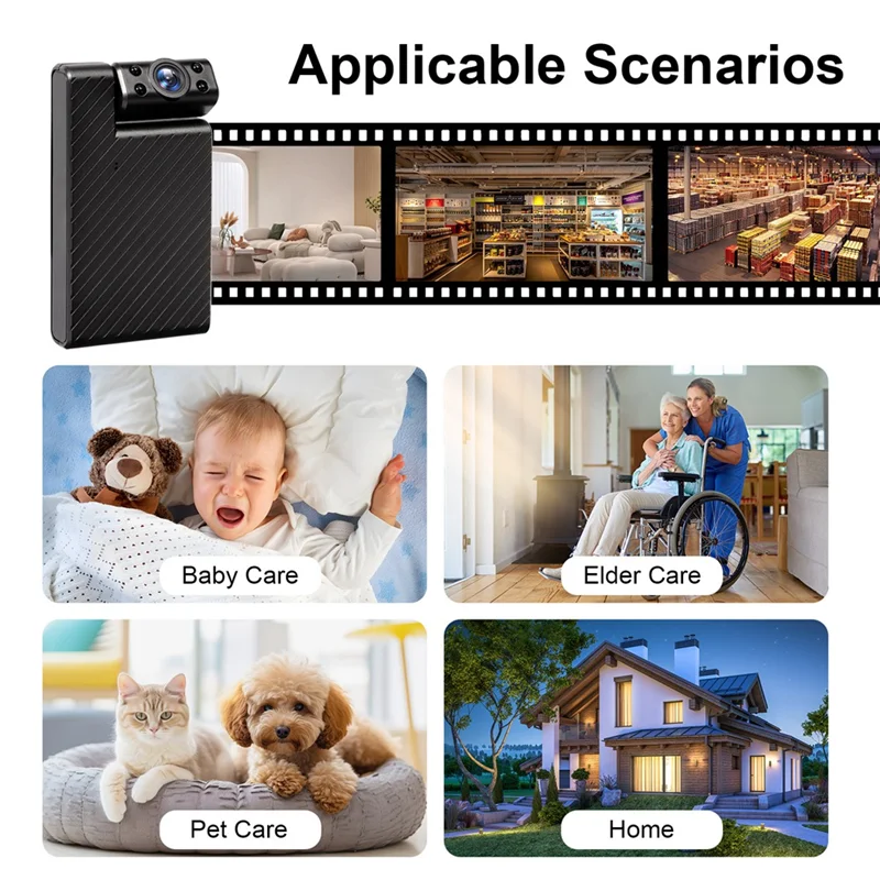 

Wifi Camcorder,Wireless HD Video,IR Night Vision Surveillance Cam New Mini Wifi Camera Rotable Lens Home Security