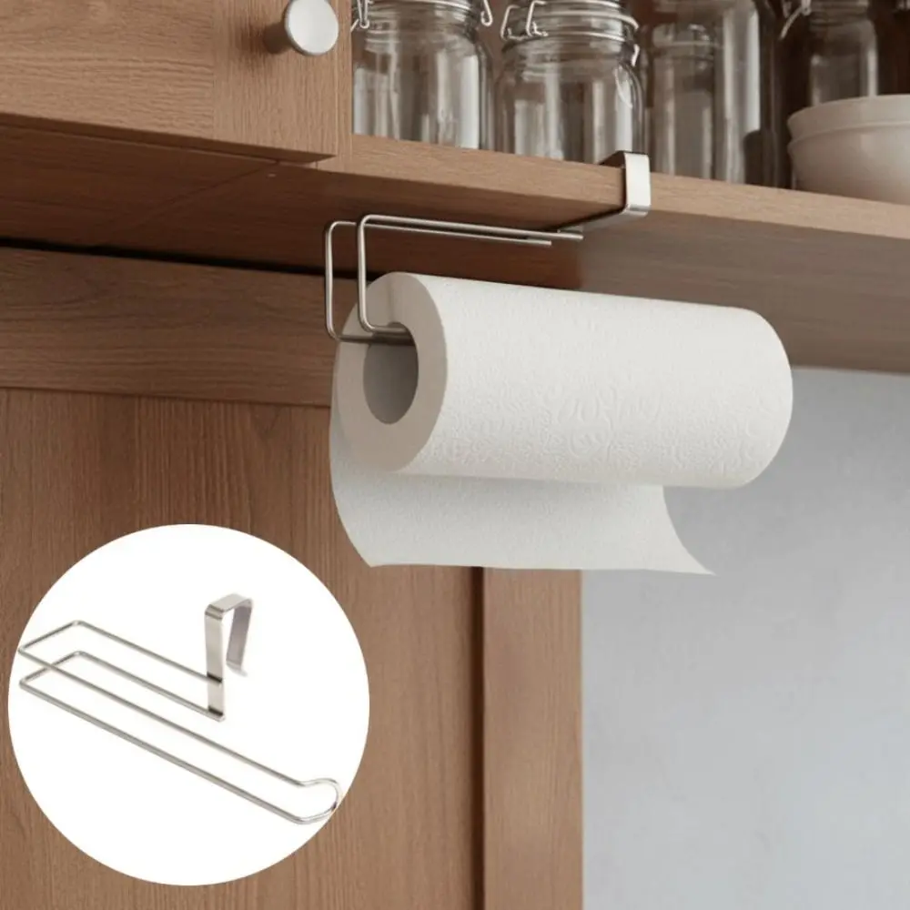 

Stainless Steel Kitchen Paper Towel Holder Metal Punch Free Toilet Roll Holder Cabinet Storage Kitchen Paper Towel Rack Kitchen