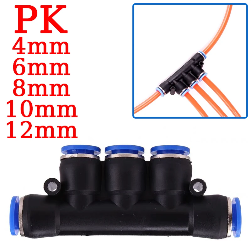 

50/100/500PCS PK Premium Air Pneumatic Fittings 4mm 6mm 8mm 10mm 12mm Plastic Fitting 5-way Quick Release Couplings Connector