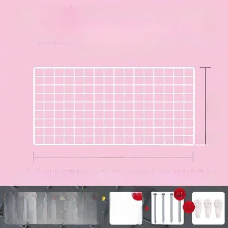 Weißes Drahtgeflecht, Präsentationsständer, Gitterregal, Wandbehang, Netz, künstlerisches Eisenarbeit, doppelschichtiges Metallgitter, Plattenregal, Aufbewahrung