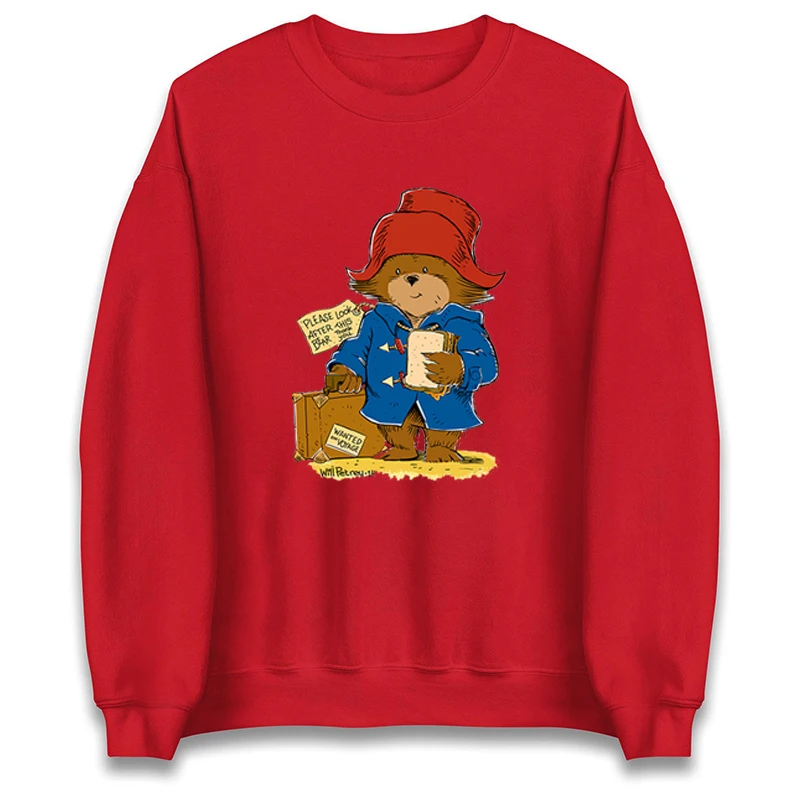 Paddington Bear Sweater Funny Women Clothes Femininos Man Clothes Crewneck Sweatshirt Men Sweatshirt Men Pullover Shirt