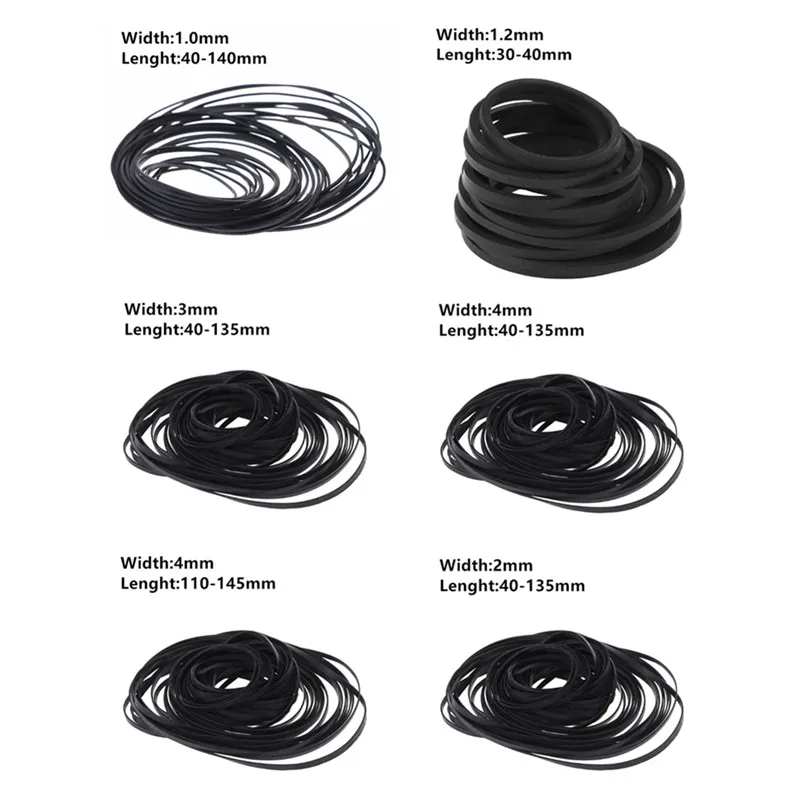 50 個 2/3/4 ミリメートルユニバーサルミックスカセットテープマシンベルト各種共通ドライブフラットゴムベルト CD DVD レコーダーウォークマン用