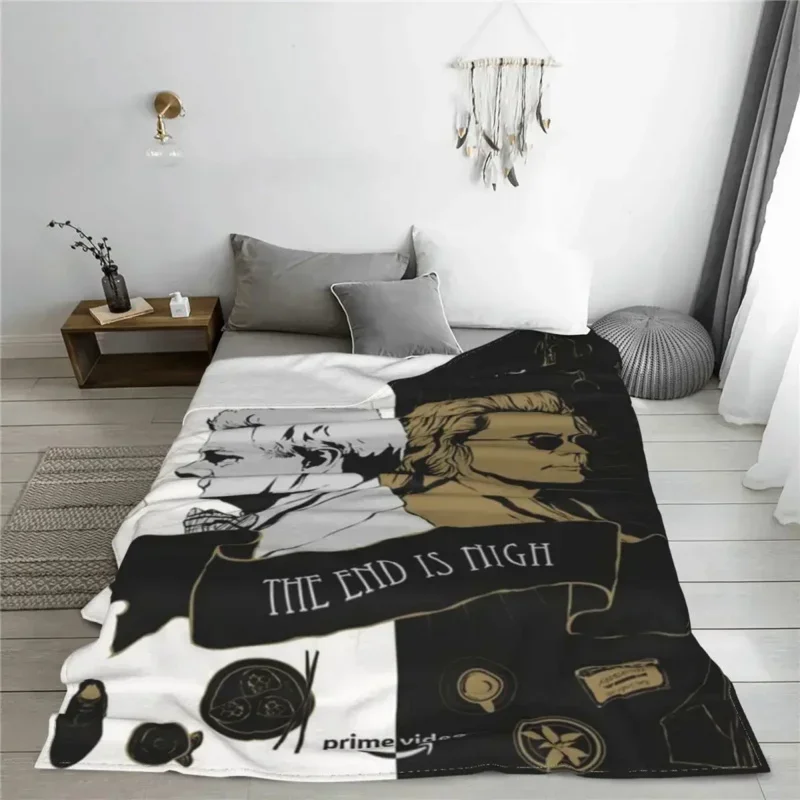 Good Omens Tv Show Blanket Fleece Summer David Tennant Michael Sheen Super Soft Throw Blankets for Sofa Travel Bedding Throws