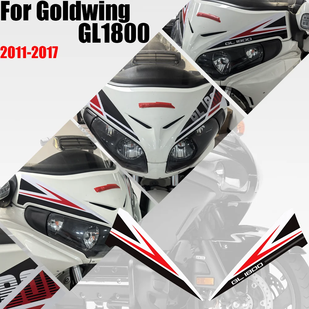 PVC Front Fairing Fender Protector Stickers Decals Tank Grip Accessories For Honda Goldwing GL1800 2011-2017 Motorbike Decals