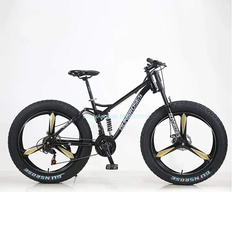 best selling full suspension Double disc brake snow bicycle 26inch fat bike cross-country