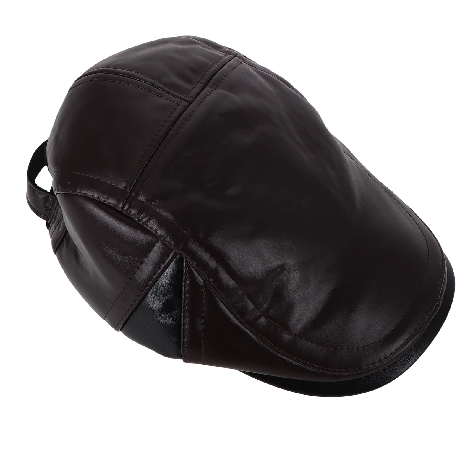 

Warm Forward Hat Men PU Protective Elderly Cold-Proof Fashion Hats for Hiking Fishing Travel Sun Newsboy Caps