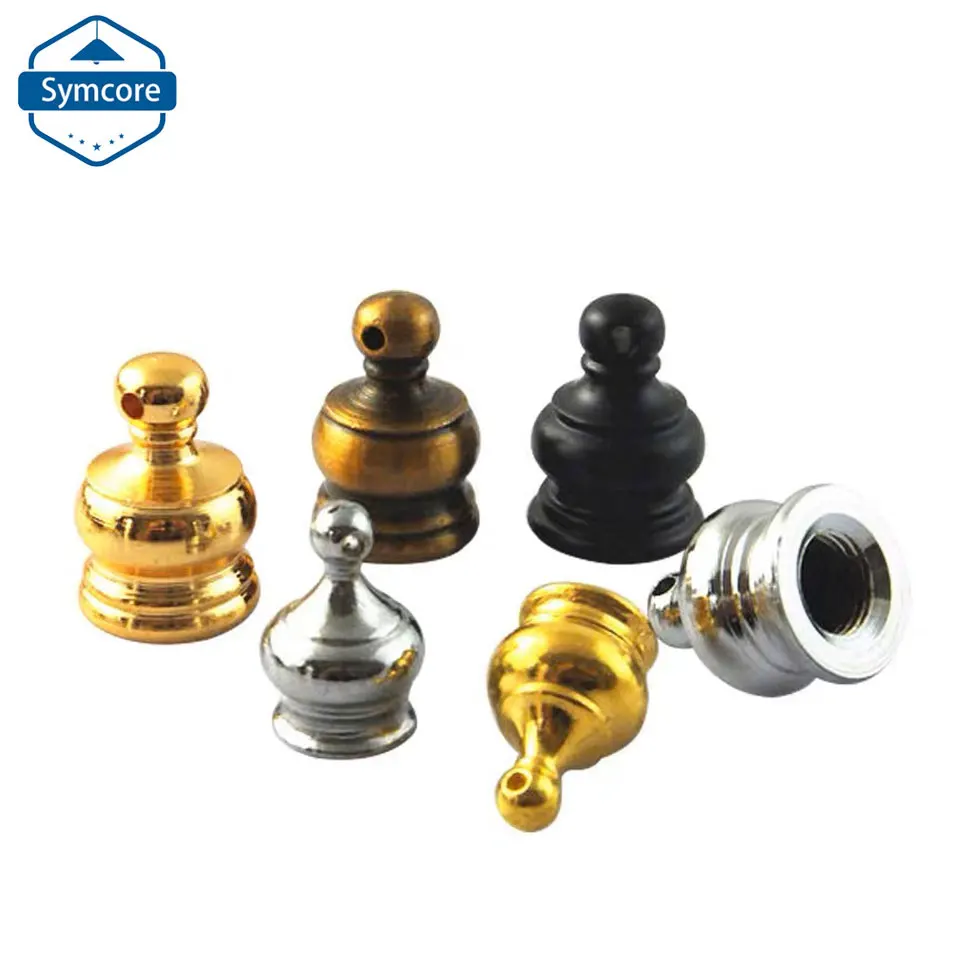 Zinc Alloy Metal Decorativo Cap Nut, Dentes Internos, Crown Cap Pitch, Acessórios de iluminação, M10, 1.0mm, 3Pcs