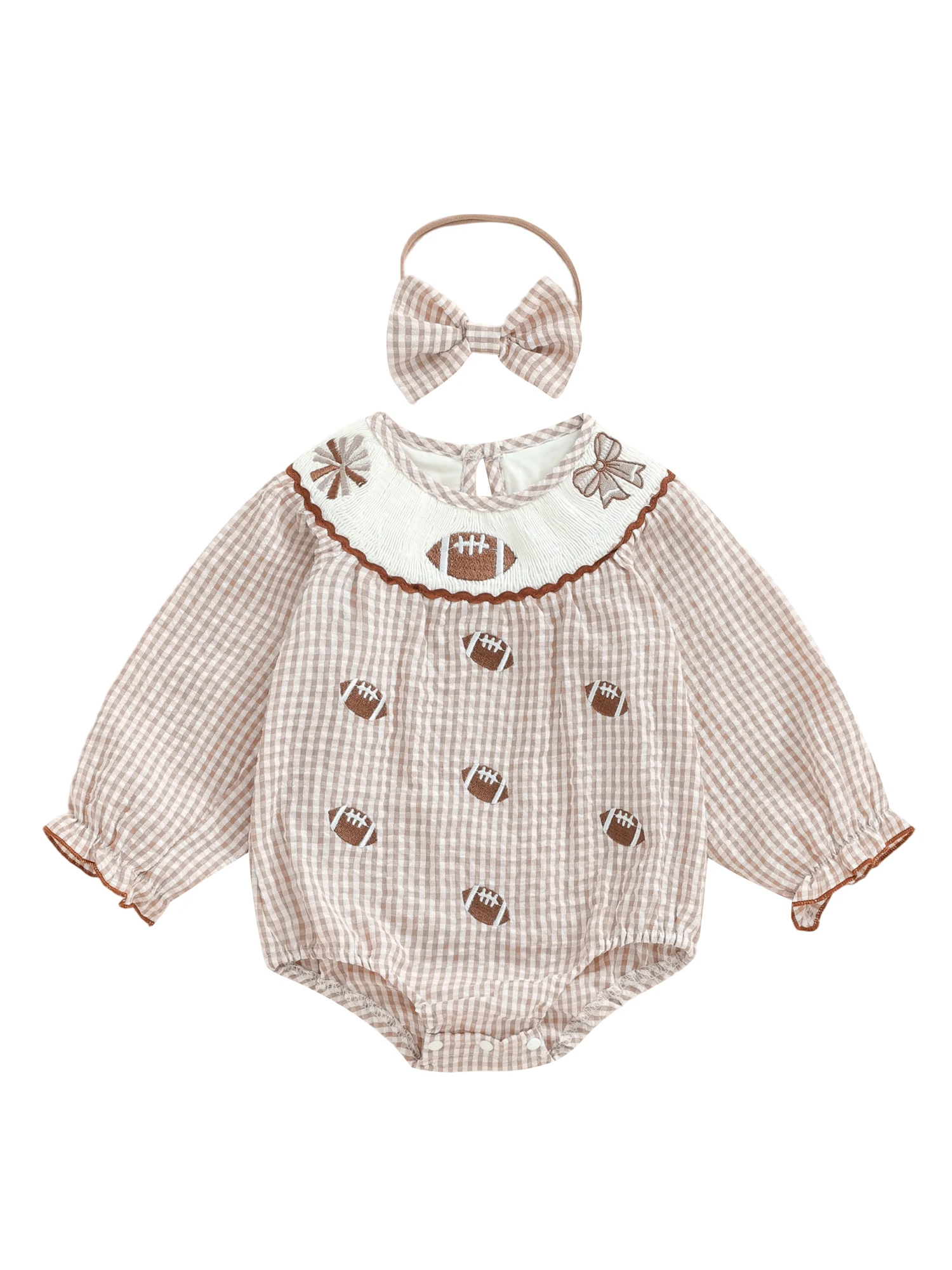 

Toddler Girls Winter Dress Set Plaid Print Snowflake Embroidery Long Sleeve Round Neck Jumpsuit with Matching Hat and Scarf