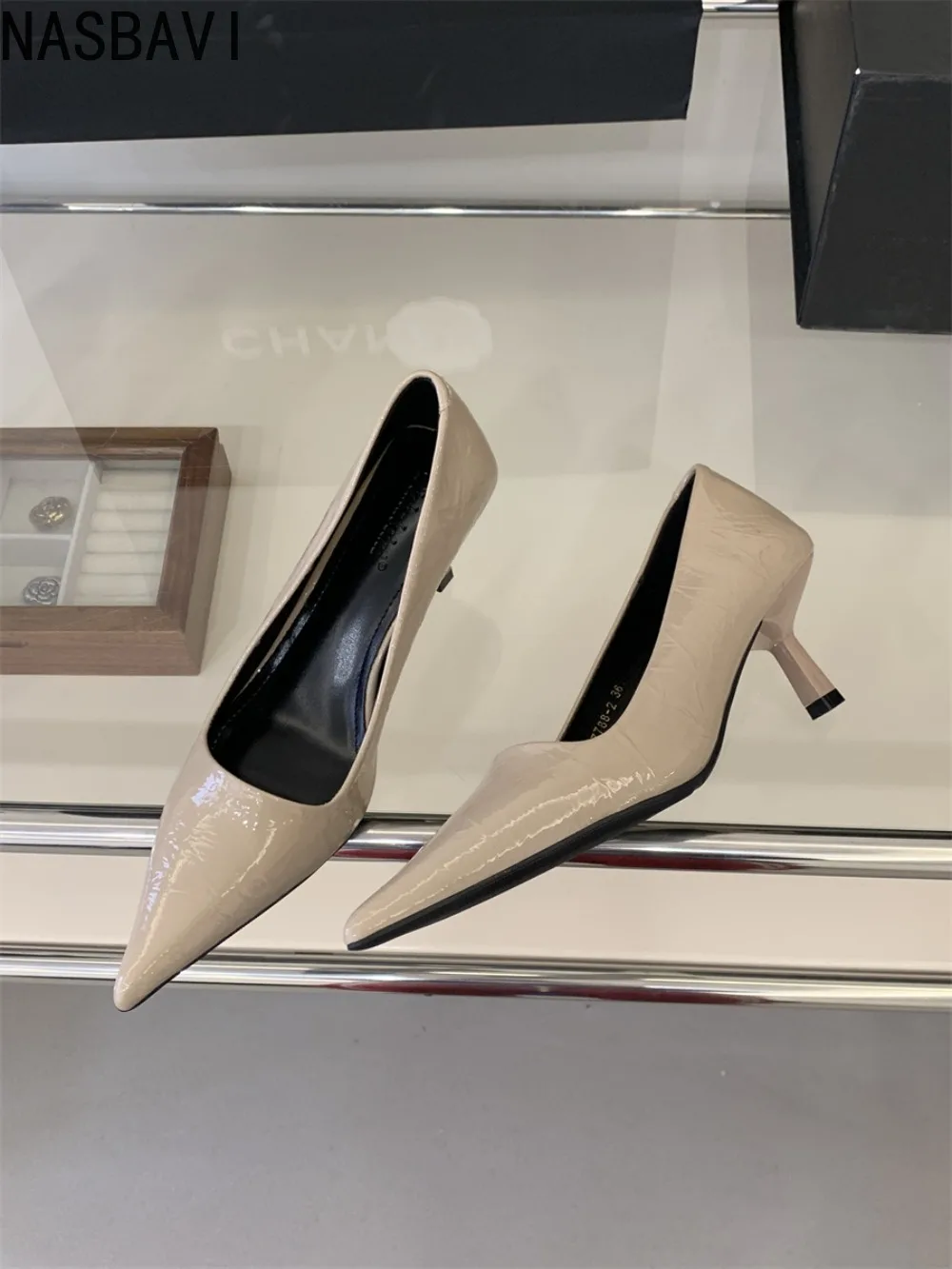 2026 Spring New Women Pointed Toe Shallow Pumps Slip on Shoes French Shallow Heel Elegant Dress Pumps OL Dress Party Shoes Mujer
