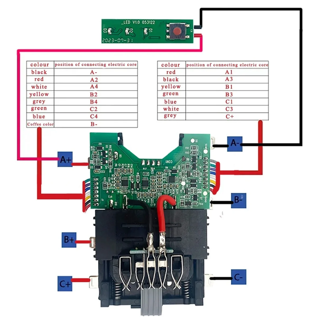 

AA25 DCB609 15x21700 Lithium Battery Plastic Case Box Shell PCB Charging Protection Circuit Board for 20V 60V Battery