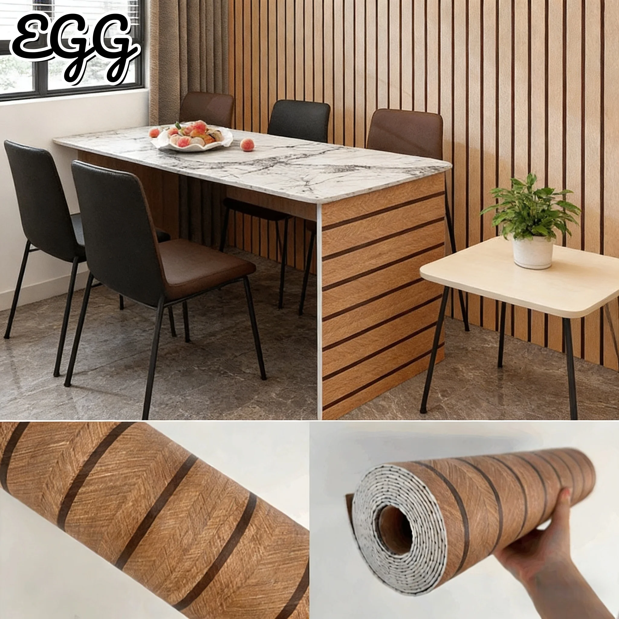 Soundproof Wall Panel Thick Foam Wood Grain Self-Adhesive Wallpaper for Interior Decor Apartment Renovation Study Closet Desktop