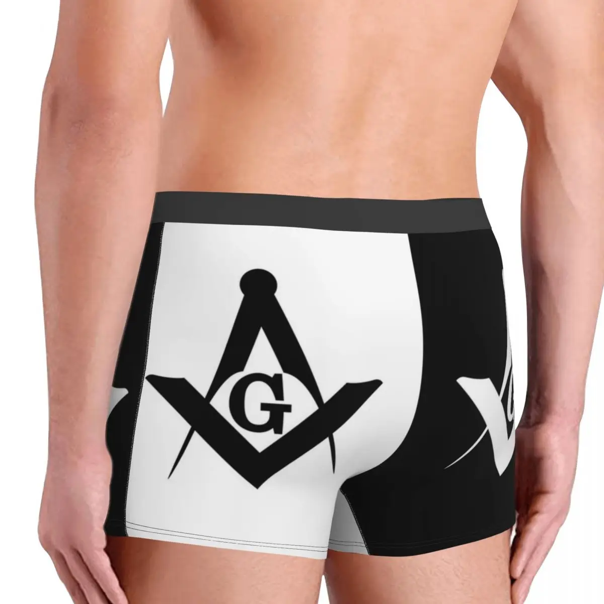 Custom Nieuwigheid Vrijmetselaar Metselaar Symbool Boxers Shorts Slipje Heren Onderbroek Comfortabele Vrijmetselaar Vrijmetselarij Slip Ondergoed