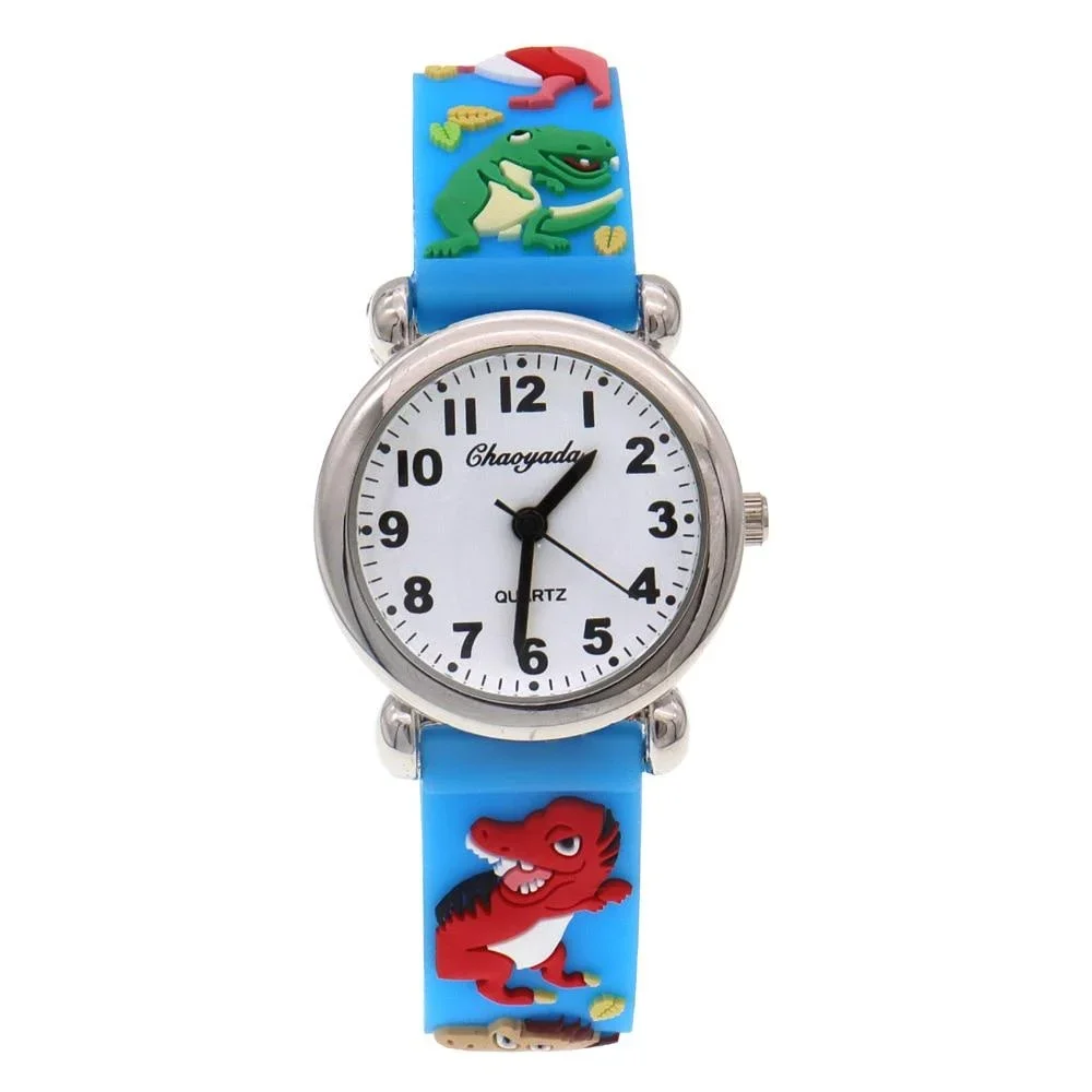 

Cartoon Watches Fashion Casual Summer Boys Girs Dinosaur Silicone Strap Quartz Watches Children Gift Kids Students Digital Watch