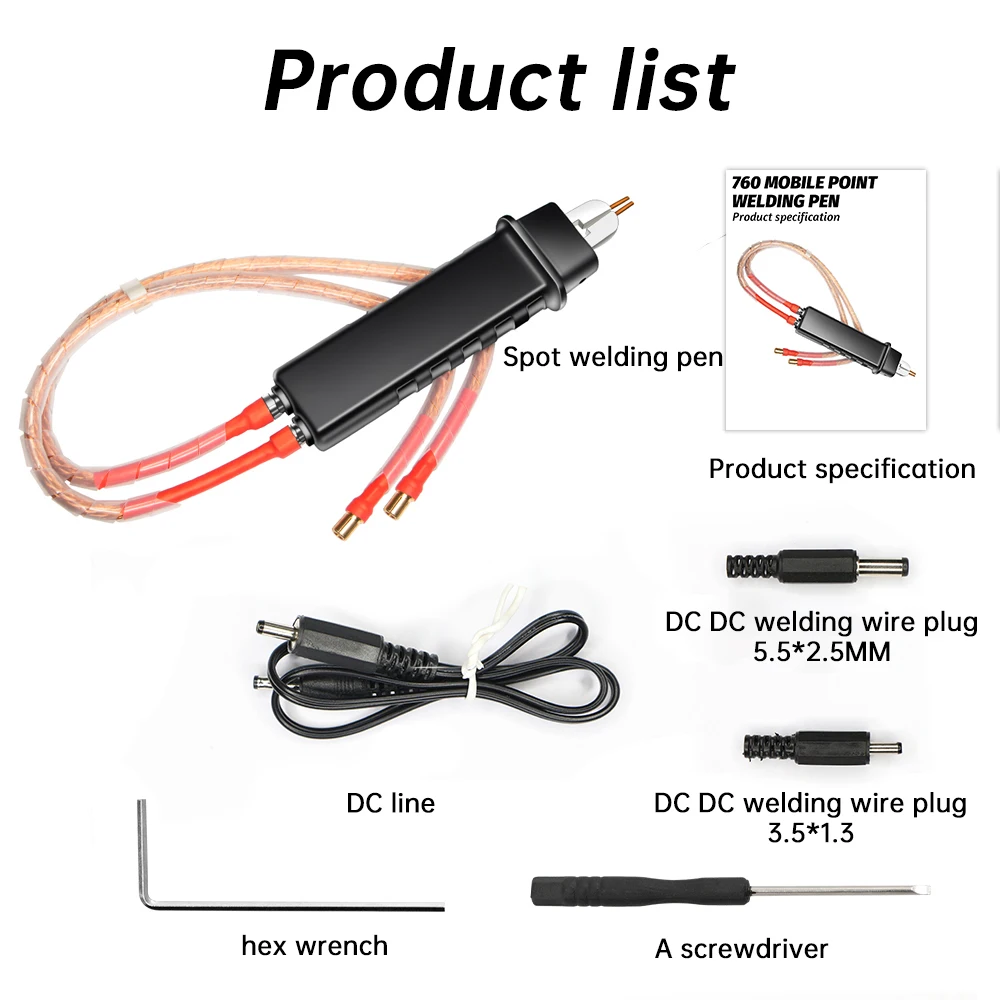 Handheld 18650 Battery Spot Welding Pen, All-in-One Spot Welding Pen DIY Kit, Spot Welding Pen with Trigger Switch