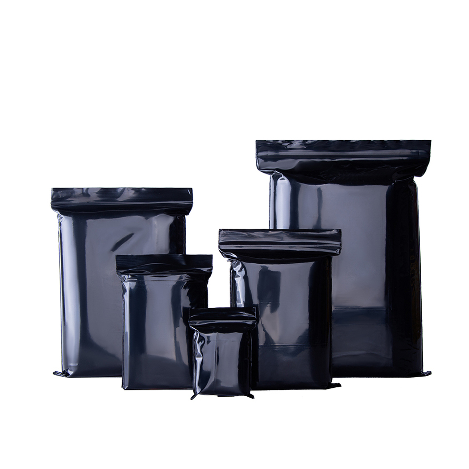  Black Reclosable 100 Zipper Bags Durable Polyethylene Storage for Crafts, Tools, Office Supplies, Small Parts, Travel 