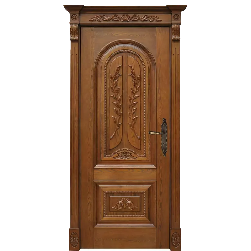 

European-Style Carved Solid Wood Interior Door for Apartment or Bedroom Classic Design with Minimalist Touch High-End Finish