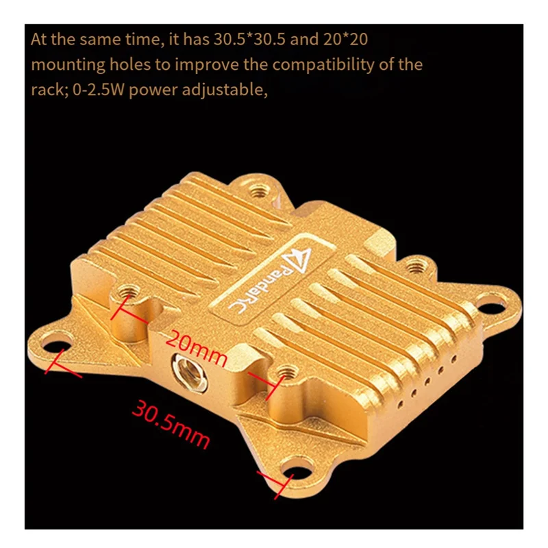 AED7-Pandarc 5.8G Image Transmission VT5804-BAT 2.5W High Power For FPV Fixed Wing Traverser OSD Tuning