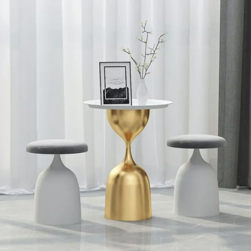 

1pc Living Room Metal Lounge Chair, Matching Various Styles of Backless Single Chair, A Beautiful Line with A Cushion Chair