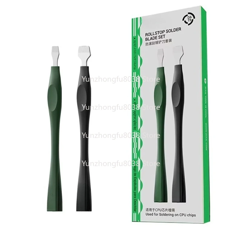 DA19 Anti-Roll Solder Scraper Set CPU Stencil Tin Paste Mixing Stirring BGA Pry Bar Tool for Mobile Phone Soldering Repair
