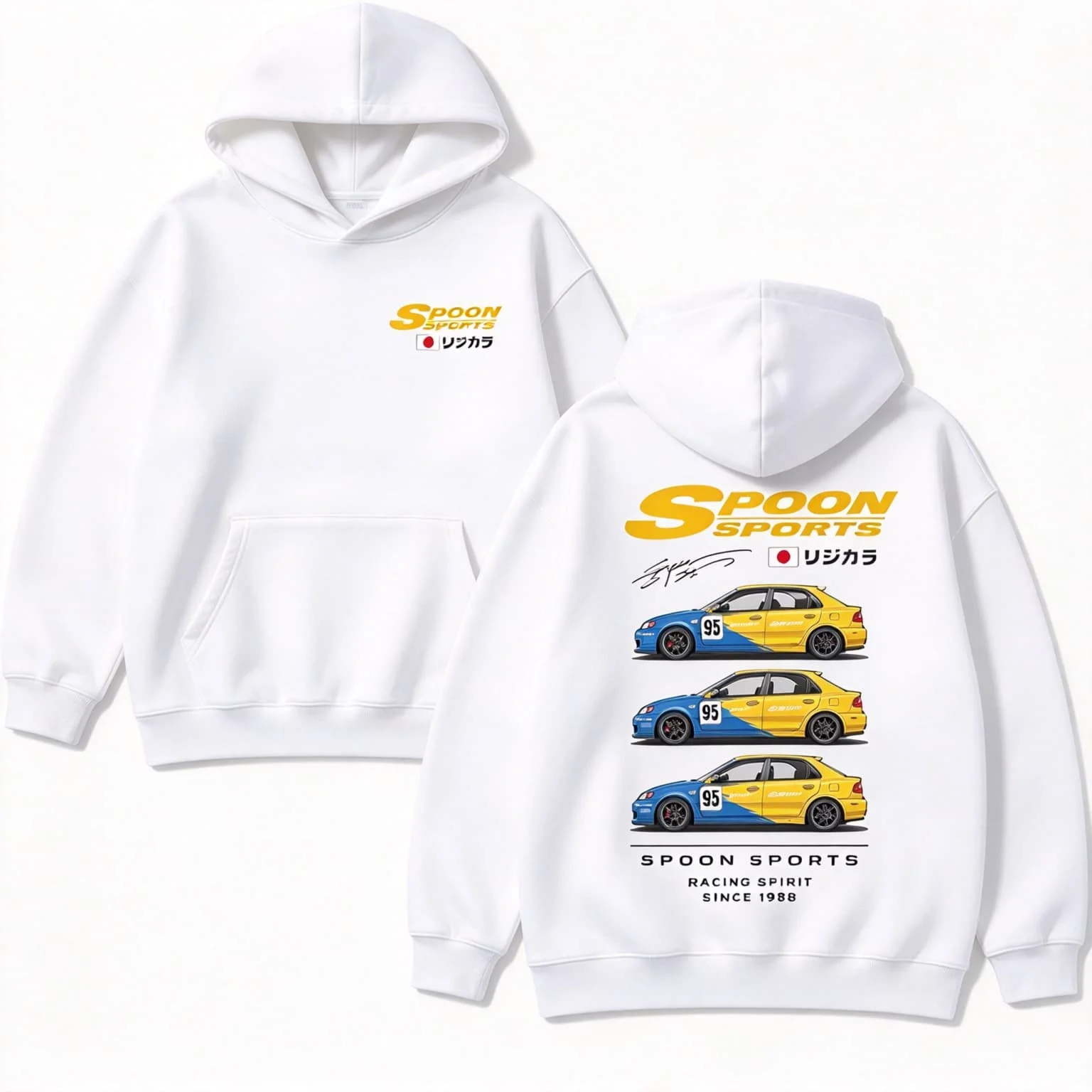 Rs Grauer Sportwagen-Coupé Civic Spoon Sport JDM Herbst Winter US Unisex Pullover Damen Sweatshirt Jungen Top Baumwolle Herren Hoodie – Detail 4