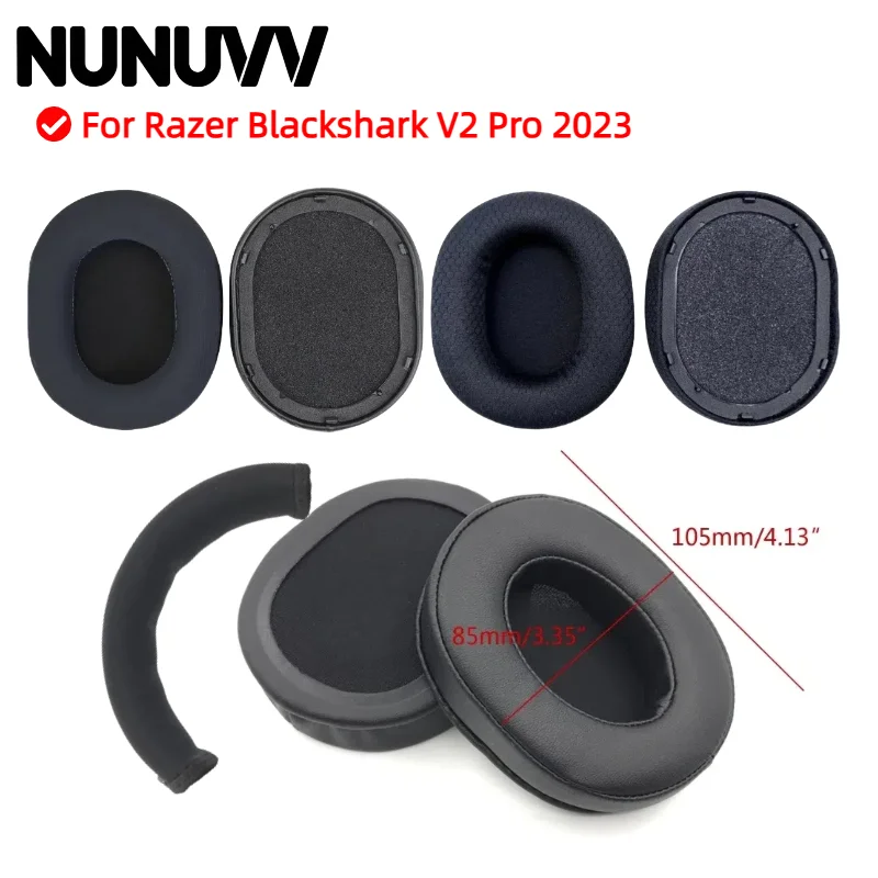 

NUNUVV Replacement Cooling Gel Earpads Headdbeam Cover For Razer Blackshark V2 Pro 2023 Headset Repairing Parts