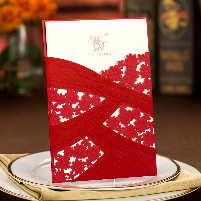 

50Pcs High Quality Wedding & Engagement Invitation Card Customized