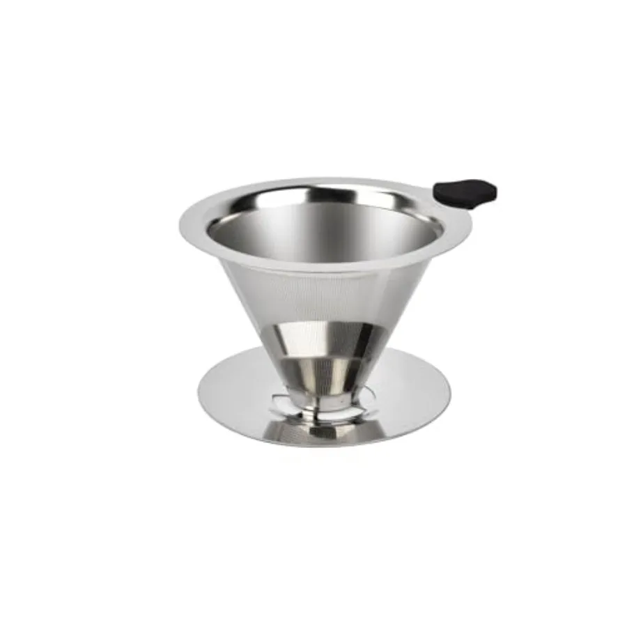 

Stainless Steel Pour Over Coffee Dripper, Reusable Fine Mesh Filter for 1-2 Cups, Paperless Coffee Maker for Home, Travel, Camp