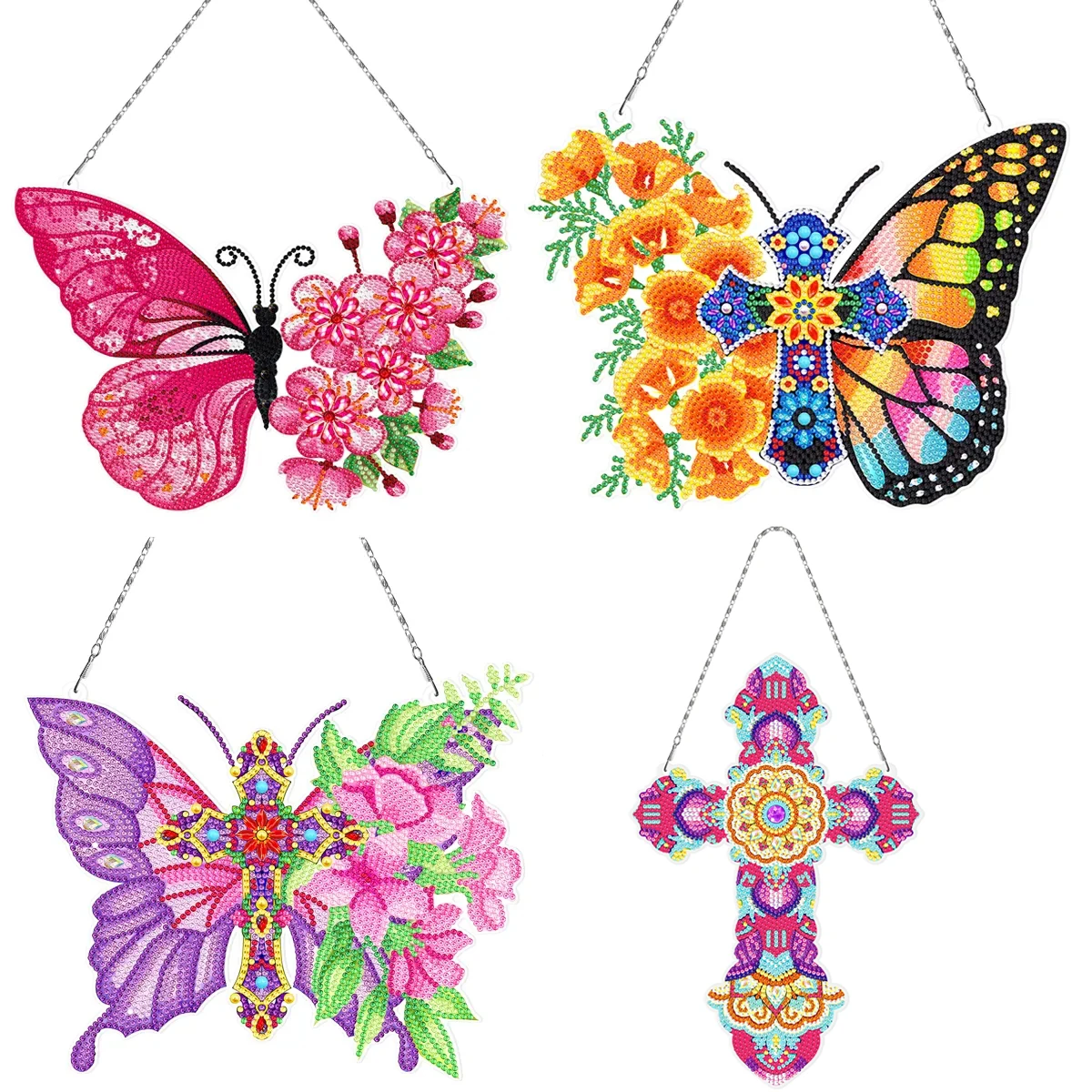 

Алмазная живопись «сделай сам», подвесное украшение, Группа бабочек, украшение для дома, подвесная картина, алмазная вышивка, искусство, мозаика, подарок