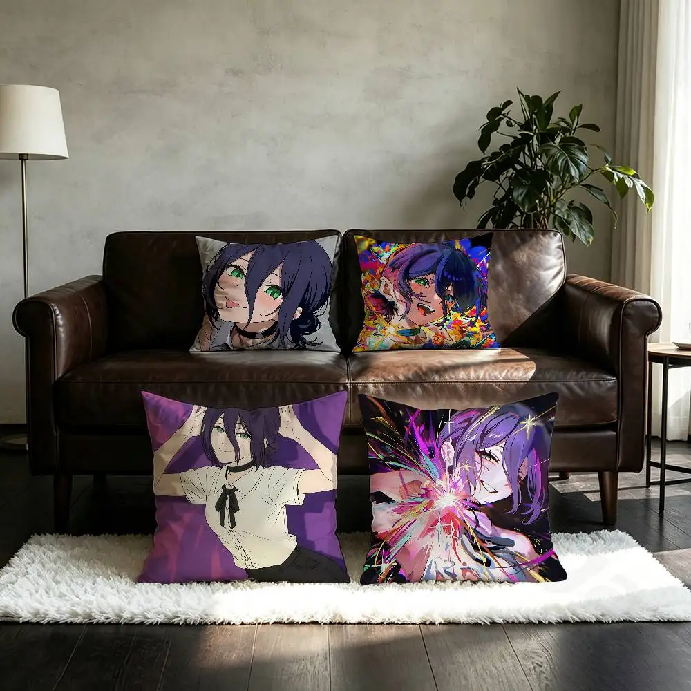 C-Chainsaw M-Man R-Reze Pillow Case Anti-dustmite Pillowcase Invisible zipper silky short plush Sofa cushion cover