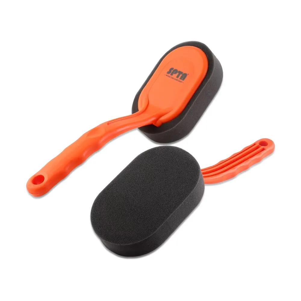 

SPTA 2 шт., щетка-аппликатор для блеска шин, губка, аппликатор для правки шин с длинной ручкой для чистки автомобиля, вощения