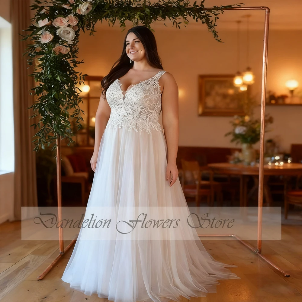 

Сексуальное свадебное платье с v-образным вырезом для невесты, платье невесты без рукавов и открытой спины, кружевная аппликация, трапециевидное платье со шлейфом, Vestido De Noiva, большие размеры