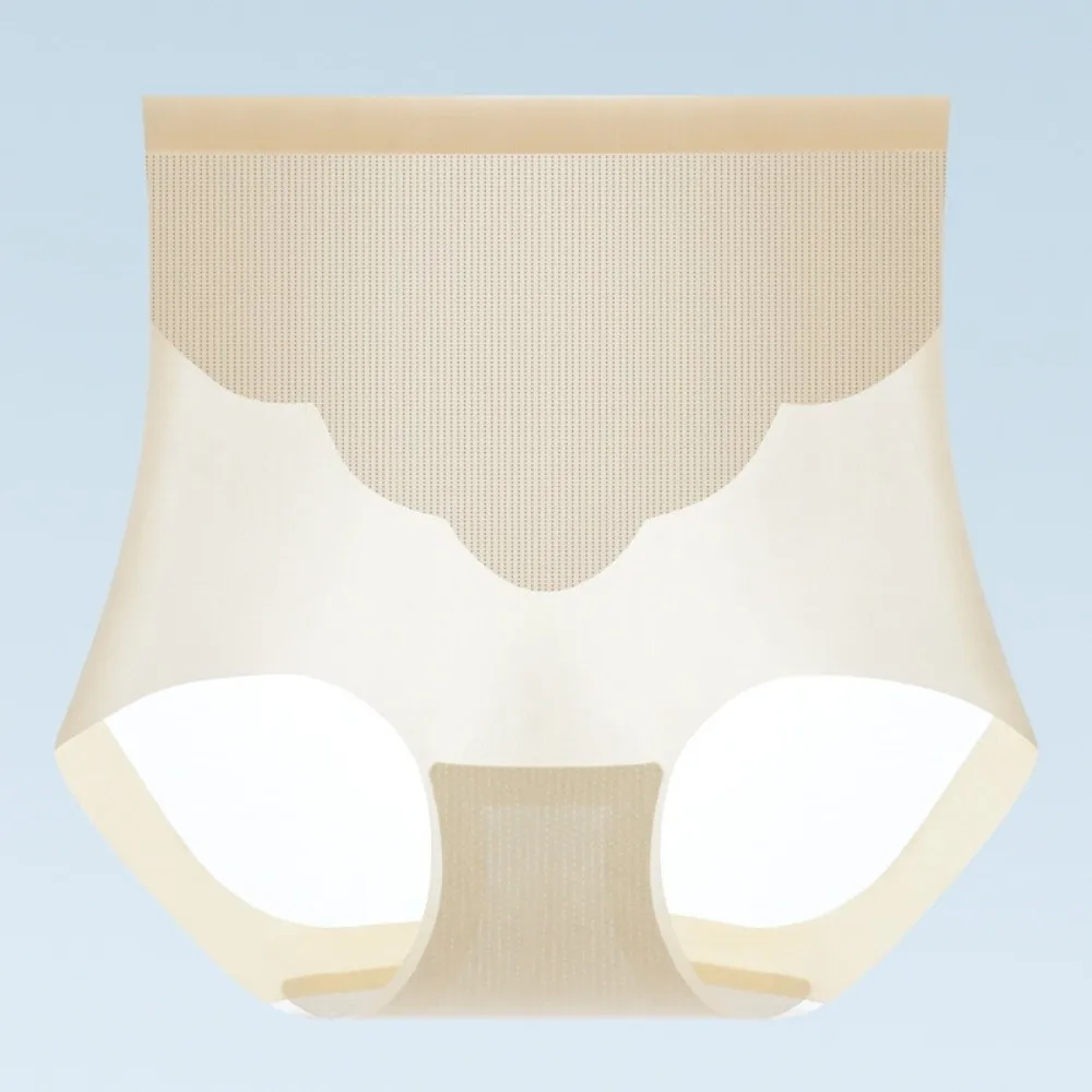 ハイウエスト薄手アイスシルクショーツ、お腹引き締めシェイプウェア、産後ボディシェイパー、ウエストトレーナー、桑絹クロッチ