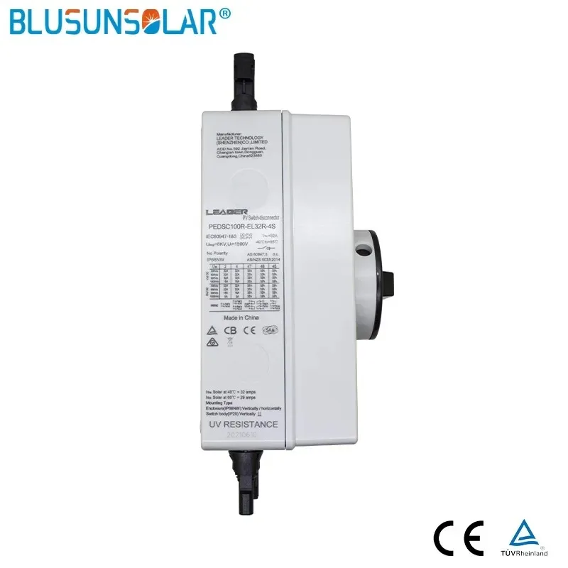 1 PCS/Lot Hot Selling High Quality Solar Electrical DC Isolator Switch with 2 Pairs PV Connectors for Solar Power SystemSolar