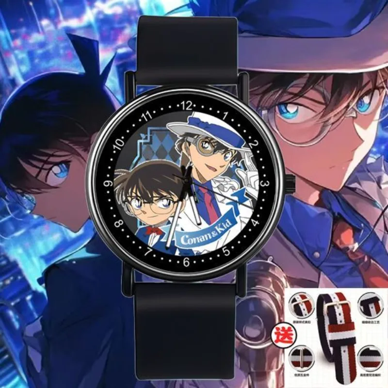 

New Miniso Anime Detective Conan Watch Thief Kidd Haibara Ai'an Room Transparent Same Style Student Children Quartz Watch Gift