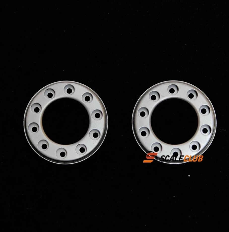 1pair Metal Front Wheel Hub Rim Retainer 1/14 For Tamiya  Lesu Scania Man Actros Volvo Car Parts Rc Truck Trailer Tipper