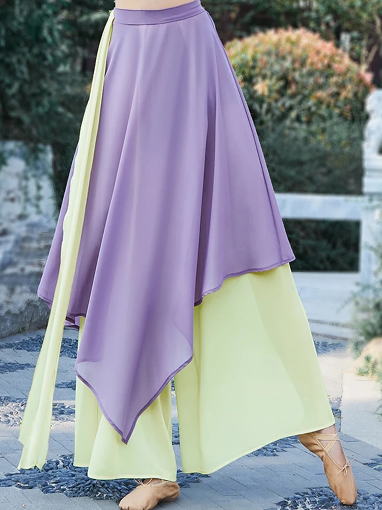 

Длинная шифоновая пачка для взрослых, женская пачка, черные широкие брюки, шифоновая юбка, длинное платье, платье для выступлений, праздничное платье