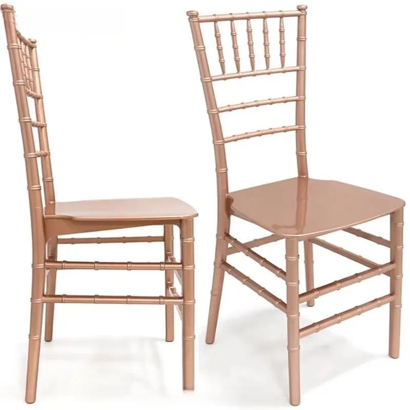 Luxury Resin Chiavari Chair Stackable Plastic Wedding Banquet Chair for Hotel Restaurant Outdoor Events Bamboo Style