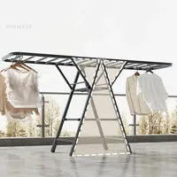 Folding Clothes Drying Rack Floor-standing Household Bedroom Clothes Hanging Balcony Organizer Storage Outdoor Drying Racks p