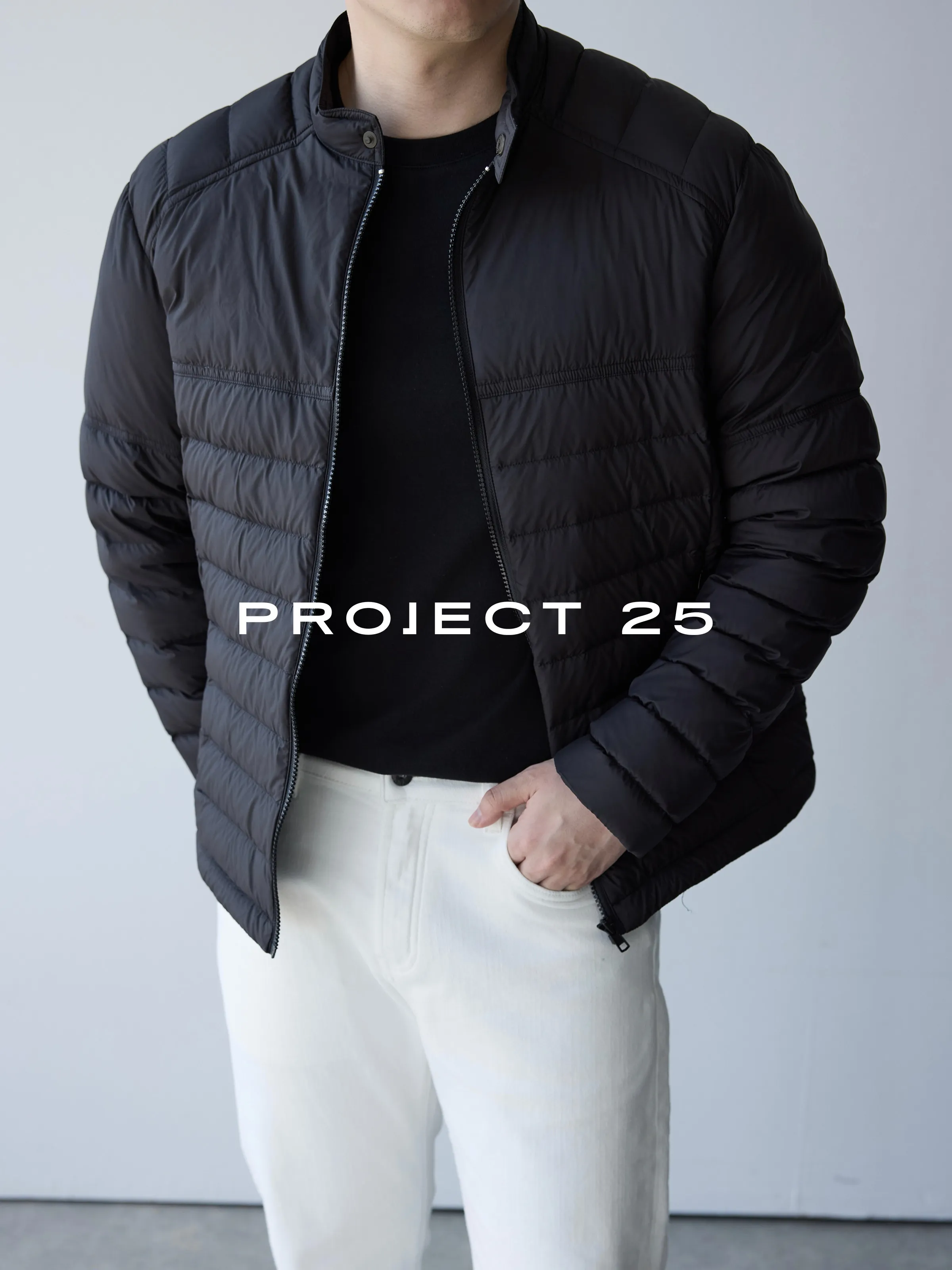Picture 3: PROJECT 25 New Men's Lightweight Thermal Stand Collar Down Jacket 3-Proof Fabric Urban Commuting Casual Short Winter Outerwear