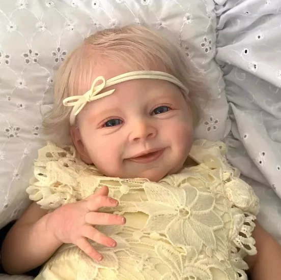 Lebensechte wiedergeborene Babypuppen, weiches Silikon, zum Schlafen, Begleiten, Sebastian, realistisch, für Neugeborene, handgefertigt, Stoffkörper, Weihnachtsspielzeug