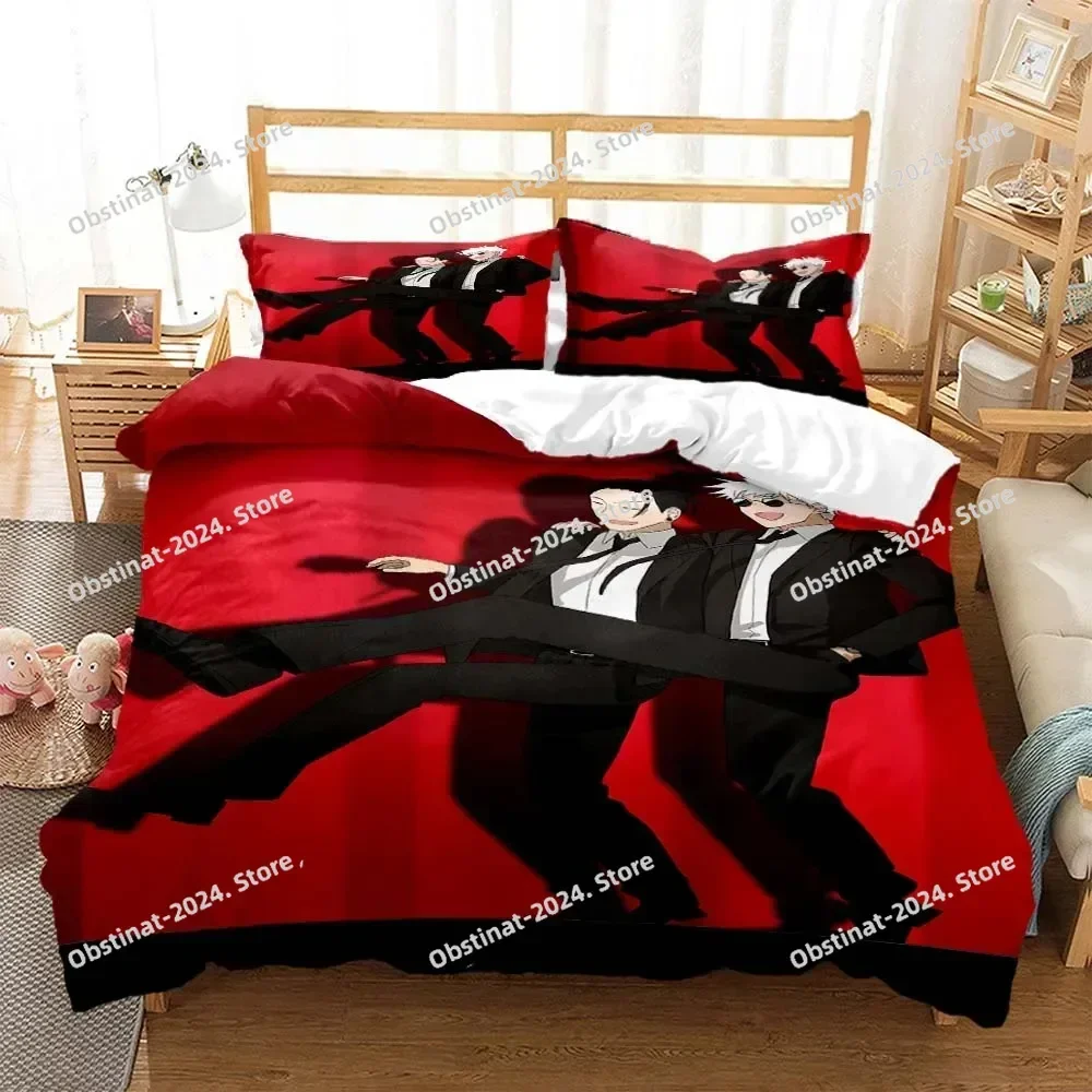 

3D Anime Jujutsu Kaisen Digital Bedding Set Printed With Pillowcase Bed Duvet Cover Soft Single Double Queen Super King Size