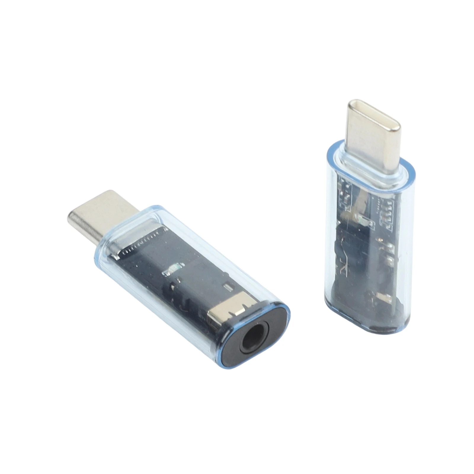 2pcs 3.5mm Female To For Type C Male Digital Decoding Audio Adapter Cable With Chip For Headphones Music Player Testing Tool
