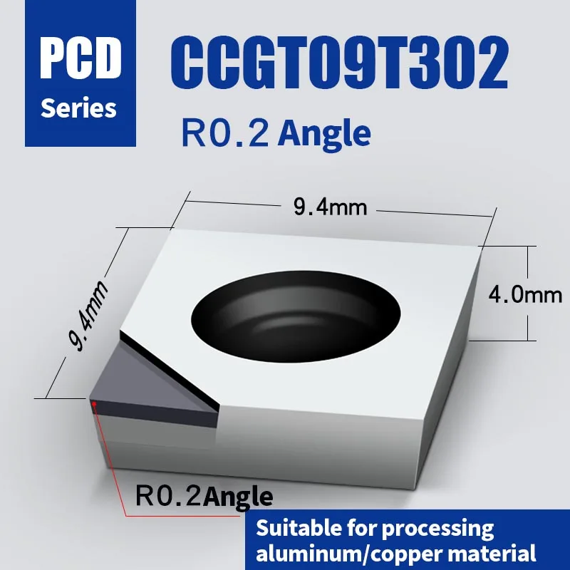 KaKarot CCGT09T302 CCGT09T304 cortador de diamante inserto CCGT09T3 PCD herramienta de torneado de aleación de aluminio CNC carburo CBN torno de