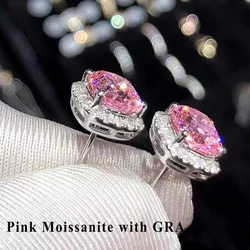 Premium 0.5-1ct Moissanite Diamond Stud Earrings for Women Orginal 925 Sterling Silver Screw Back Women Moissanite Earring 2024