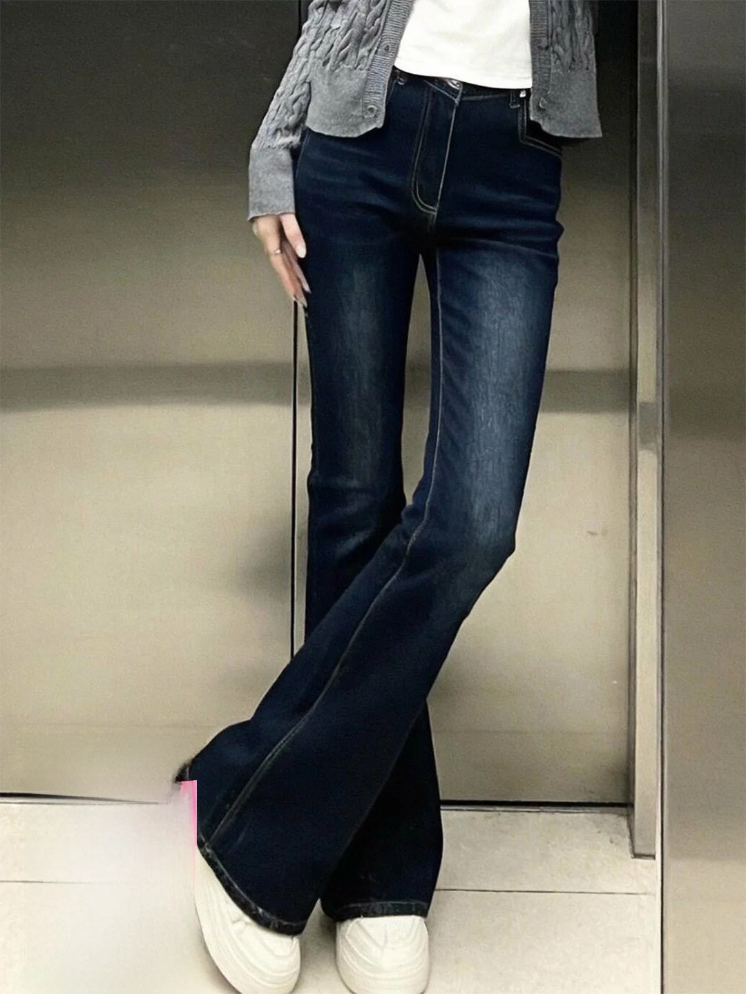 

plus Size Summer Thin Slimming Jeans High Waist Wide Leg Pants Casual Comfortable Denim Skinnier Flared Trousers for Women