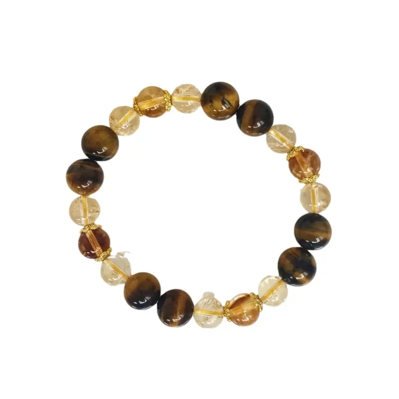 New Chinese Citrine Bracelet Women's Niche Design Bracelet Natural Yellow Asai Yellow Tower Crystal Yellow Tiger Eye Lucky