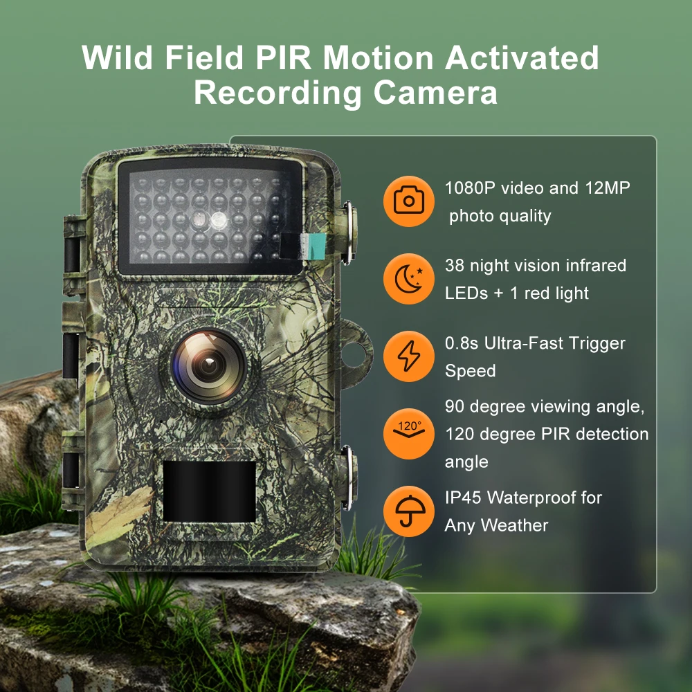 Wildlife camera outdoor 1080P Infrared Night vision Wildlife Tracking Bird Hunting Boar Monitoring Trap Camouflage