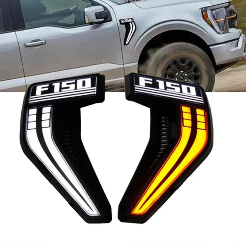 

1Pair LED DRL Dynamic Turn Signal Light for Ford F-150 F150 2021 2022 Side Wing Rearview Mirror Indicator Flashing Blinker Lamp